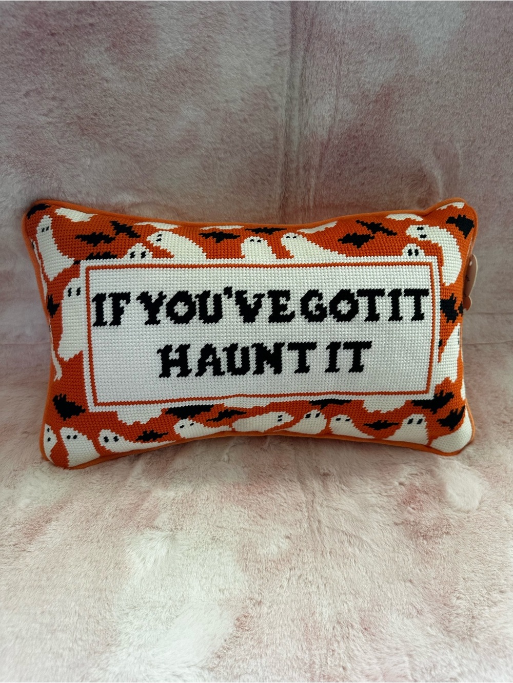 If You've Got It Haunt It - Halloween Decorative Needlepoint Accent Pillow NWT